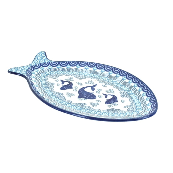 Blue Rose Polish Pottery Summer Fun Small Fish Platter
