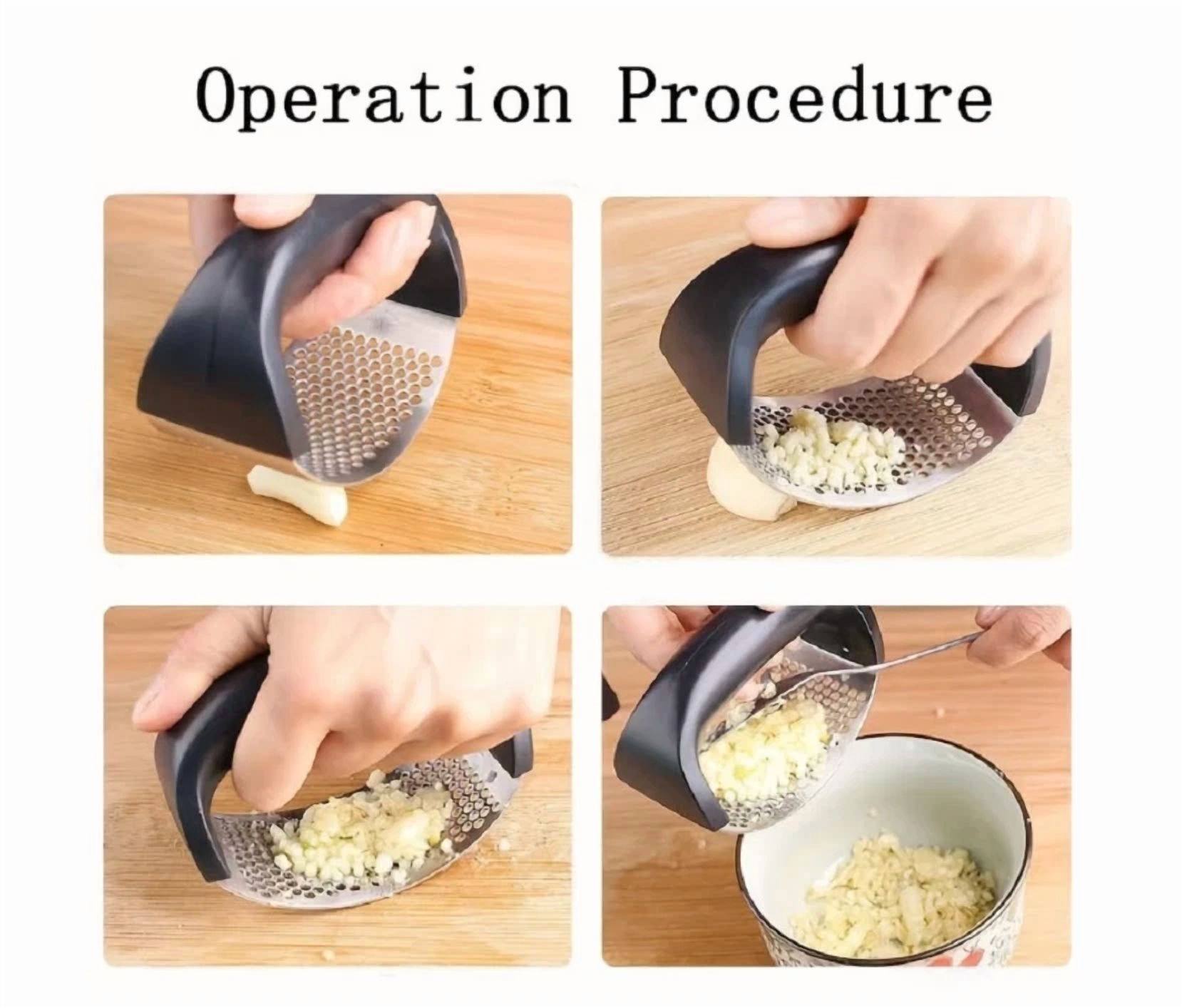 CIRCLE- New Stainless Steel Garlic Press, Manual Garlic Crusher, Multifunctional Kitchen