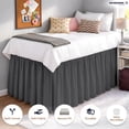thumbnail image 6 of SGI bedding Dorm Bed Skirt Twin XL 56 Inch Drop Length - Dark Grey, Ruffled Pattern College Dorm Room Bed Skirts - Split Corner, Easy Care, Wrinkle Free 1800 Series Microfiber Bed Skirt, 6 of 9