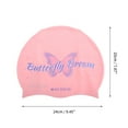 thumbnail image 4 of Unique Bargains 1 Pc Silicone Waterproof Butterfly Dream Swim Cap Pink Blue, 4 of 5
