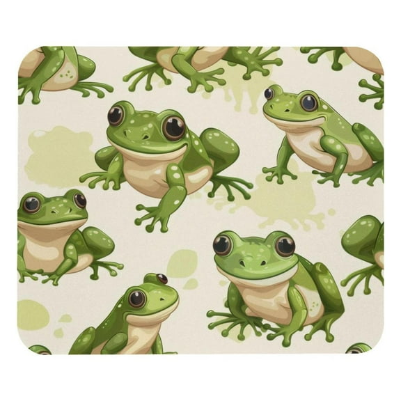 PhooArto Comfortable Mouse Pad Cute Green Frogs Pattern Desktop Mousepad , 21 x 25 cm Mouse Mat, Non-Slip Rubber Base, Improves Speed and Precision