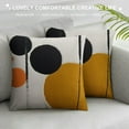 thumbnail image 3 of COMIO  Retro Boho Textured Accent Mid Century Throw Pillow Covers Modern Vintage Minimalist Geometric Decorative Abstract Pillowcase for Sofa,Brown Black and Gray, 3 of 5