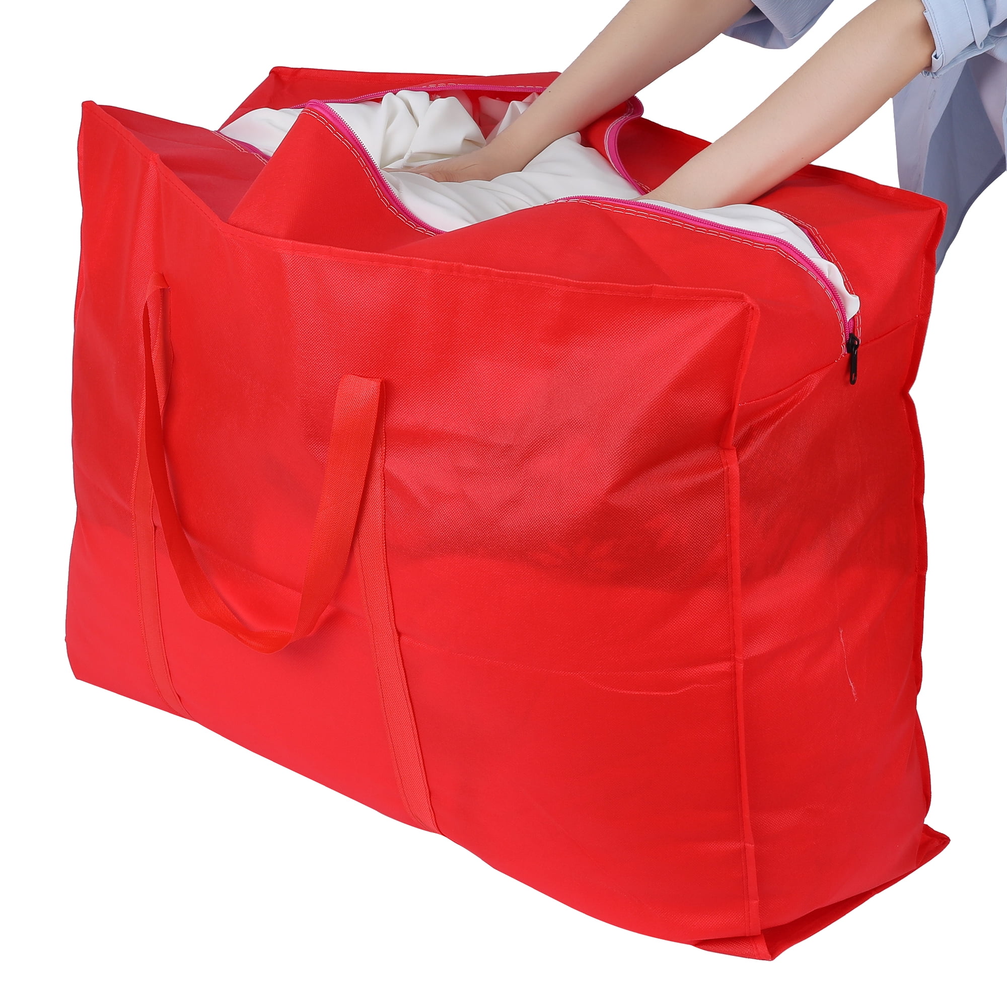 Unique Bargains 1 Pack Clothes Storage Foldable Storage Bags Red 31*22*10in