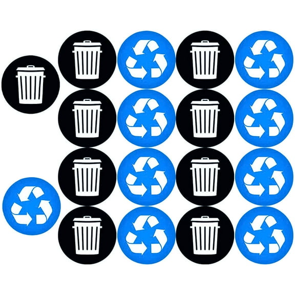 PBPBOX 1Set PVC Multi Color Recycling Sticker for Trash Can Waterproof Self Adhesive Label