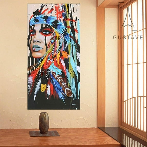 Gustave Art Decor Abstract Indian Woman Canvas Oil Painting Print Picture Home Bedroom Living Room Wall Hanging Decor No Frame