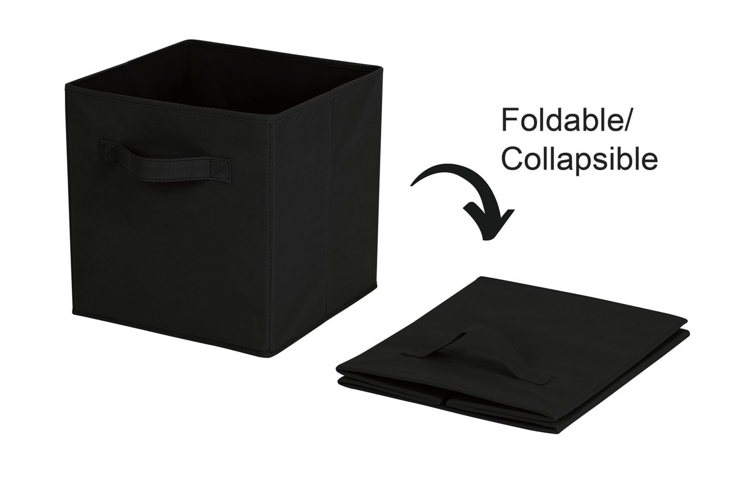 Panier de rangement en tissu Mainstays - Pliable, idéal pour la chambre d'enfant, la salle de jeux, le placard et l'organisation de la maison Taille assemblé : 26.7cmx26.7cmx27.9cm; Plusieurs couleurs en option.