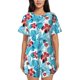 thumbnail image 1 of Balery Hawaiian Style Conjunto de Pijama para Mujer con Estampado, Dos Piezas de Manga Corta y Shorts, Ropa de Dormir Suave con Cuello Redondo y Bolsillos-Large, 1 of 6