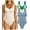 Green Beige Haze Blue, variant on Women's 3 Piece Bodysuits Sexy Ribbed Sleeveless Shapewear Tank Tops Bodysuits