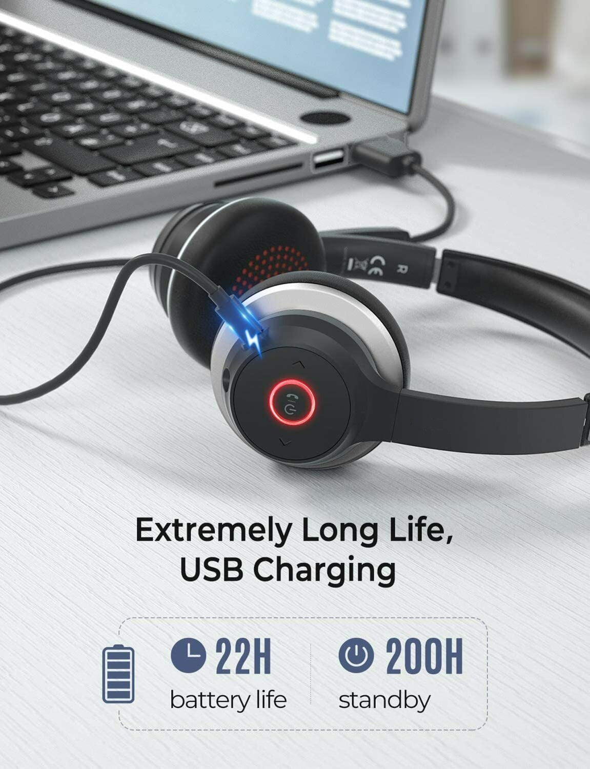 Boom Mic Wireless Over-Ear Headphones for Motorola Razr Plus (2024) - Headset Hands-free Earphones Noise Isolation
