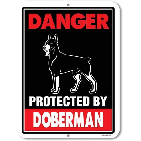 Honey Dew Gifts Keep Put Sign, Danger Protected by Doberman 9 x 12 inch