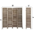 thumbnail image 3 of Room Dividers, 4 Panel Freestanding Room Divider, Wood Louver Folding Privacy Screen, Room Divider, Privacy Partial Partition Foldable Panel Screen,Dual-Sided Hinges for Home Office,Light Brown, 3 of 10