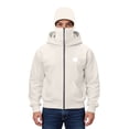 thumbnail image 5 of Men's Hoodie with Balaclava and Half Zip Pullover - Windproof Streetwear Loose Trendy Cardigan for Winter Fashion, Christmas Parties, and Outdoor Sports,White,M, 5 of 5