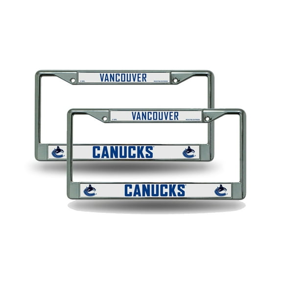 Vancouver Hockey Canucks Chrome Metal License Plate Frame - Set of 2 Frames