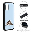 thumbnail image 2 of WIRESTER Shockproof Soft Rubber Cover Case for Samsung Galaxy A03S 4G LTE (Not 5G) 6.5" 2021, Basset Hound Dog Lying Down Looking Up On Light Blue Background, 2 of 5