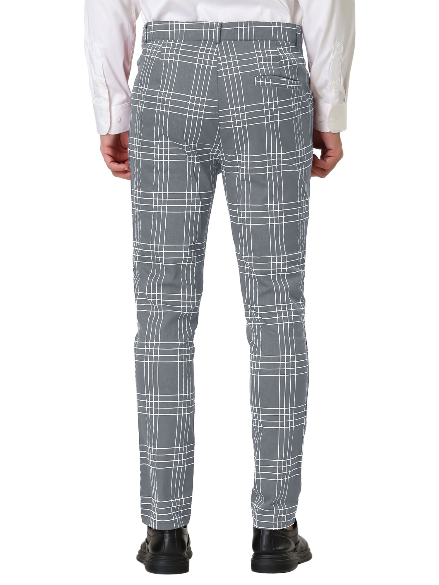 100% Wool Tonal Check Men's Slim Fit Suit Trouser in Grey | Hawes & Curtis