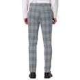 thumbnail image 3 of MODA NOVA Big & Tall Men's Dress Plaid Pants Formal Printed Business Trousers Gray LT(US 34), 3 of 5