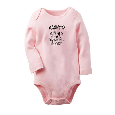 

Nanny s Drinking Buddy Funny Rompers Newborn Baby Unisex Bodysuits Infant Jumpsuits Toddler 0-12 Months Kids Long Sleeves Oufits (Pink 0-6 Months)