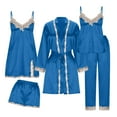 thumbnail image 2 of Batas Lencería Mujer Lindo Estampado de Corazón Satén Bata con Cinturón Camisola Pantalones Cortos Pijamas Mujer Pijamas, 2 of 9