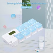 Electronic Pill Organizer Digital Display Moisture-Proof Automatic 7 Days Pill Dispenser Organizer with Reminder Alarm for Vitamins Fish Oil Supplements