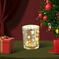 thumbnail image 6 of Christmas Votive Candle Holders: Christmas Tea Light Candle Holder, Cylinder Glass Candle Holders Centerpiece Christmas Decorations Indoor Home Decor for Table Fireplace Holiday Party （White）, 6 of 7