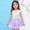 Purple, variant on Eltusu Girls Dance Skirts, Solid Color Elastic Waistband Breathable Comfort Mini Skirts Purple Size 10-12T