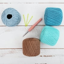 100% Pure Cotton Crochet Thread Set by Threadart - Size 10 - Beach Vibe Colors - Four 50g Balls