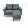 thumbnail image 5 of Panana 54.5" Wide Sofa Loveseat with Ottoman, Compact 2 Seater Couch for Small Speace Living Room (Gray Linen, Rolled arm, Without Storage Side Pockets), 5 of 8
