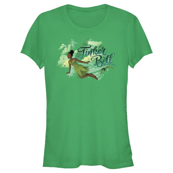 Junior's Peter Pan & Wendy Tinker Bell Portrait  Graphic Tee Kelly Green Large