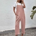 thumbnail image 2 of JINMGG Suspender Jumpsuits for Women Plus Size Solid Color Loose Leg Pant With Pocket Fashion Casual Womens Jumpsuits 50% Off Clearance, 2 of 8