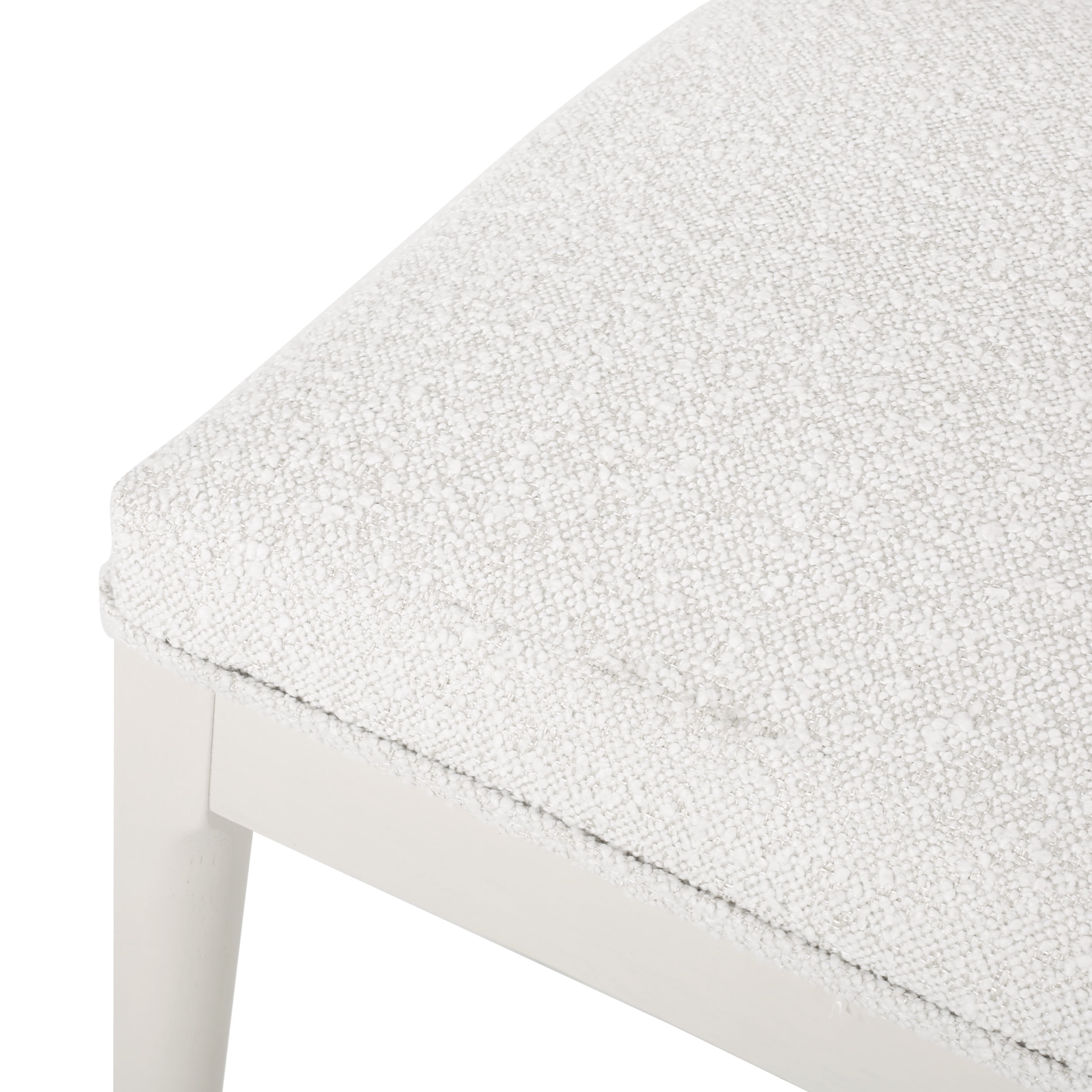 Noble House Cotterell Fabric and Wood Dining Chairs, Set of 2, Almond Textured Boucle and Bleached Wood