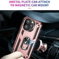 thumbnail image 3 of Allytech Rugged Case for iPhone 14 Pro, Military Grade Protection Shockproof Non-Slip Cover with Metal Rotatable Ring Stand, Magnetic Car Mount Holder Fashion Case for iPhone 14 Pro - Rosegold, 3 of 7