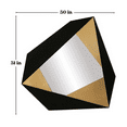 thumbnail image 6 of Abstract Prism Mirror - Irregular Geometric Panes in Black and Gold - 31x30 in, 6 of 6