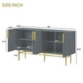 thumbnail image 6 of Accent Cabinet with 4 Doors, Atumon Buffet Cabinet with Gold Metal Legs and Adjustable Shelves, Modern Accent Cabinet, Heavy Duty Storage Cabinet Furniture for Kitchen Dining Room Living Room, Gray, 6 of 10