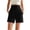 Black, variant on Tqcoqu Women's High Waist Yoga Shorts with Side Pockets,Stretchy Quick Dry Workout Athletic Lounge Casual Plus Size Shorts,Black Women's S-XXXXXL
