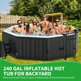 thumbnail image 3 of MOPHOTO 4-6 Person Inflatable Hot Tub,Portable Large Octagonal Hottub with 130 Bubble Jets,Outdoor Spa Set Included Heater Pump, Filter and Spa Cover(77"*77"*25"), 3 of 10