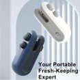 thumbnail image 3 of Mini Bag Sealer with Cutter and Magnet, Mini Bag Sealer Heat Seal Tool, Portable Snack Bag Heat Sealer, Handheld Vacuum Food Sealer for Snacks Vegetable Fresh Storage (White+Blue), 3 of 7