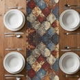 thumbnail image 6 of Brown Gray Plaid Table Runner - 48 Inch Long, Kitchen Dining Table Runner Dresser Scarves, Country Abstract Gradient Chic Check Farmhouse Decor for Coffee Tables Wedding Party Banquet, 6 of 8