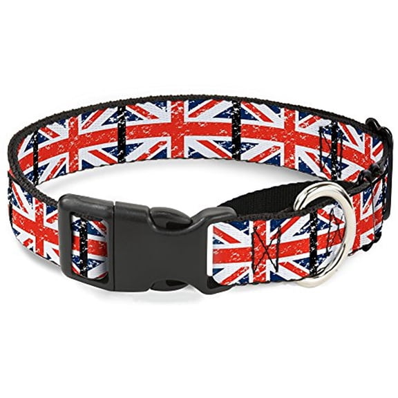Buckle-Down United Kingdom Flags Weathered Martingale Dog Collar