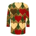 thumbnail image 4 of Craaazy Women's Casual Heart Prints Crewneck 3/4 Sleeve Loose Valentine Shirts for Her Gifts, 4 of 5