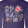thumbnail image 4 of Inktastic Our First Mother's Day- pink flowers Long Sleeve T-Shirt, 4 of 5