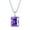 February Dark Purple Blue, variant on S925 Sterling Silver Rectangular Zircon Pendant Twelve Birthstone Necklace