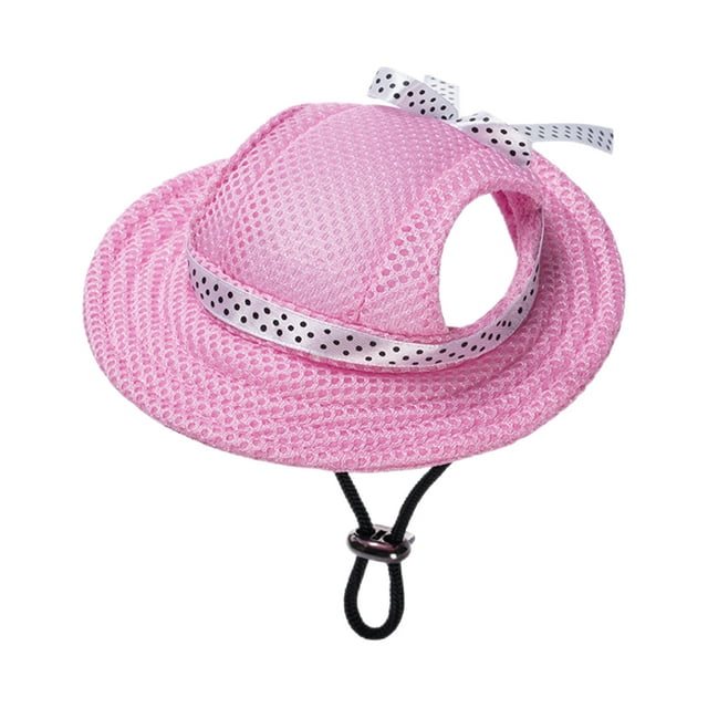 Sombrero decorativo para mascotas, adorable sombrero protector solar para cachorros con agujeros para las orejas.