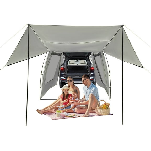 TFCFL Car Awning Outdoor Camping Tent Portable Car Tail-extension Tent w/Storage Bags Attachment