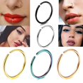 thumbnail image 2 of 2 uds 20G 0,8mm anillo de nariz falso fino tabique helicoidal Piercing de fosa nasal Labret labio Piercing falso cartílago de titanio pendientes falsos aro Tan Jianjun unisex, 2 of 2