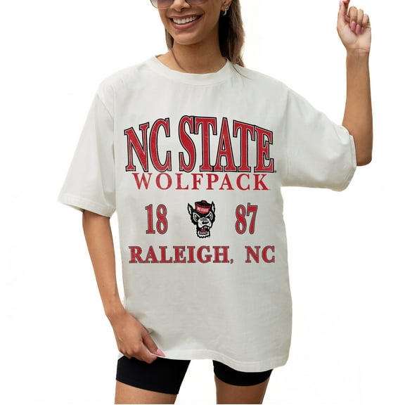 Women's Gameday Couture Cream NC State Wolfpack Unity Oversized T-Shirt