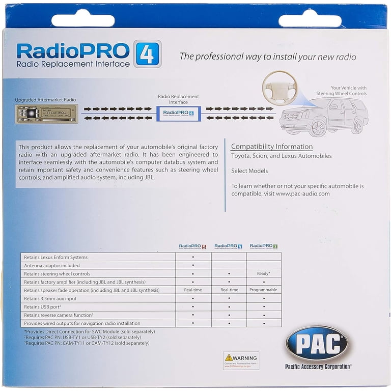 PAC RadioPRO Radio Replacement Interface, Compatible with Toyota