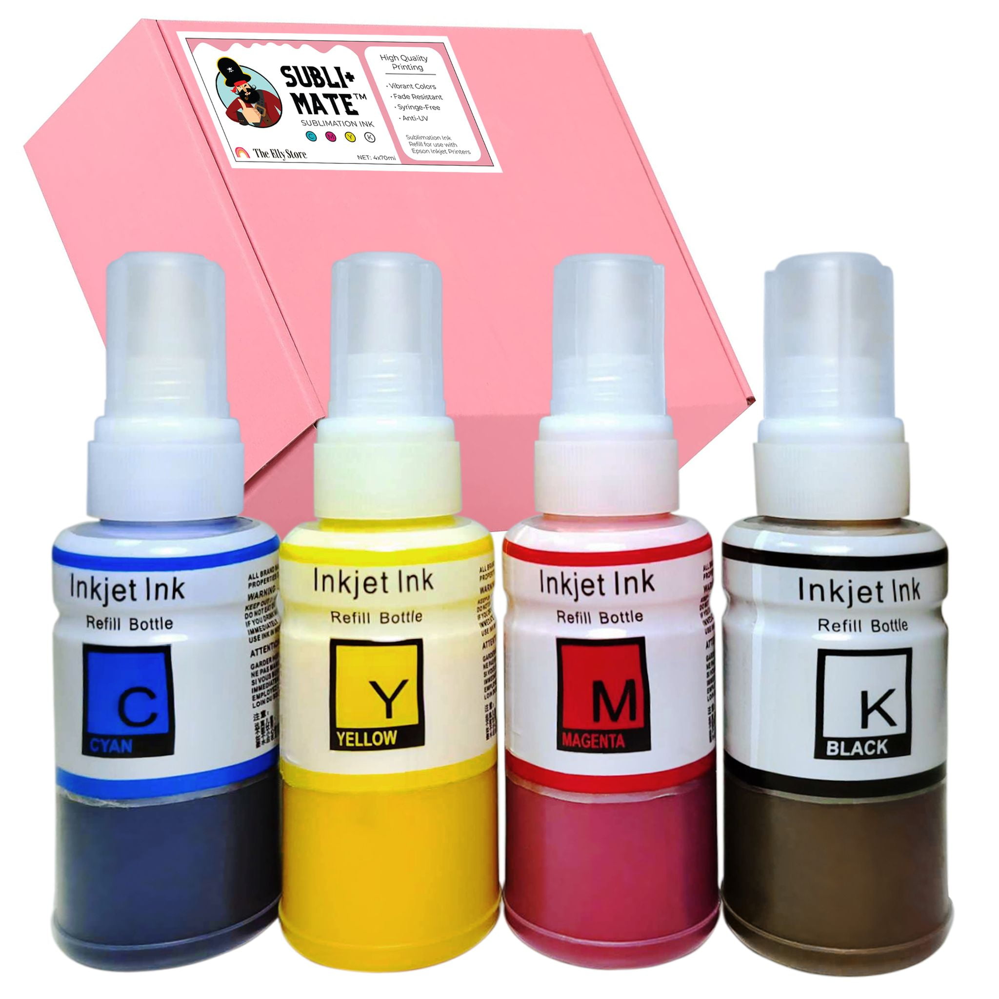 Encre Sublimation Hiipoo Pour Imprimantes EcoTank ET-8500/ET-8550 | 6 Couleurs 100ml - Transfert Sur Tissu, Céramique | Couleurs Vives Et Durables
