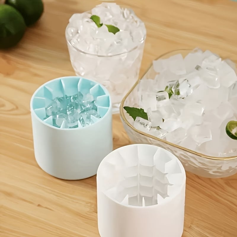 Silicone Ice Cube Tray - Reusable Freezer-Safe Ice Maker for Home, Bar, Pub, Club, and Outdoor Drinks - Light Blue