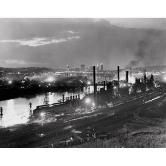 Jones & Laughlin Steel Mill Pittsburgh Pennsylvania USA Poster Print - 24 x 36 - Large