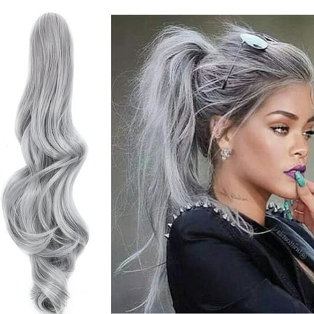 18 21 Straight Curly Synthetic Clip In Claw Ponytail Hair